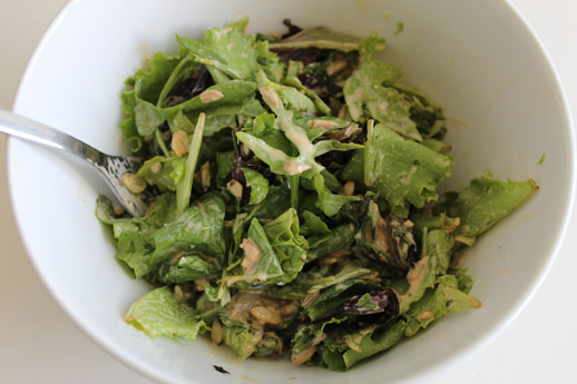 salata, seminte, dovleac, dressing